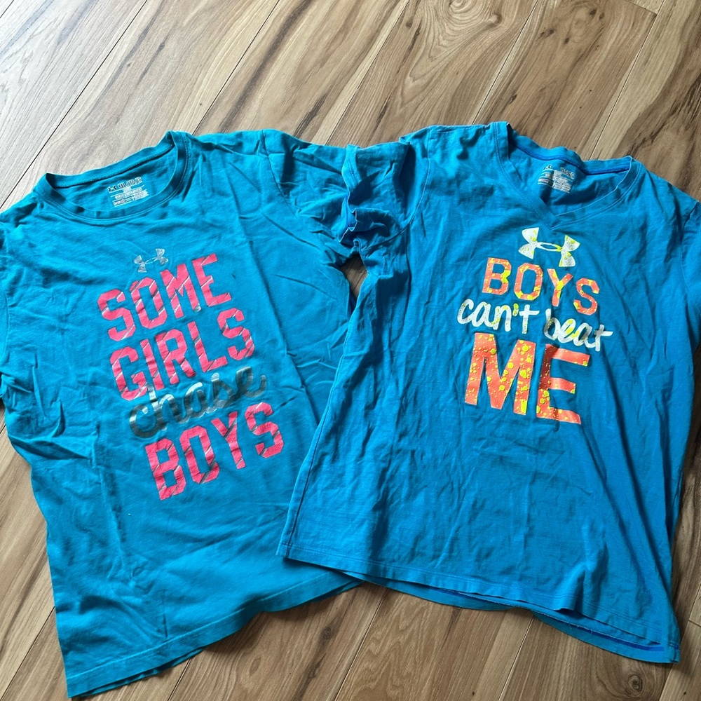Youth Large and X-Large UA t shirts